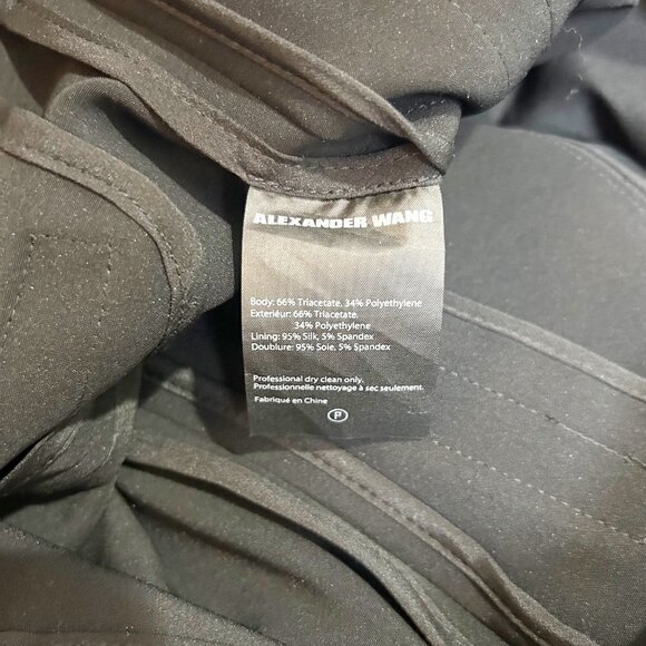 🌷SALE Alexander Wang Seamed Black Trousers Size 8 Ankle Zip - Picture 6 of 13